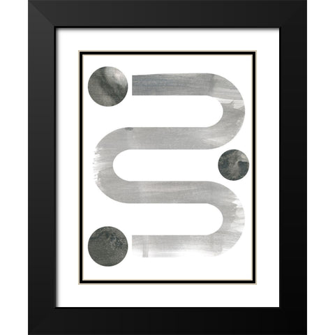 Lunar Maze I Black Modern Wood Framed Art Print with Double Matting by Vess, June Erica
