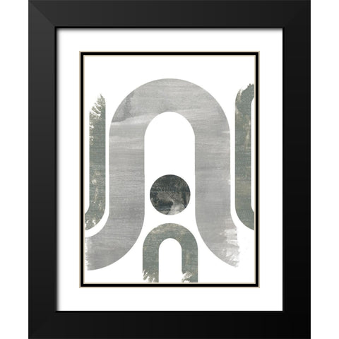 Lunar Maze II Black Modern Wood Framed Art Print with Double Matting by Vess, June Erica