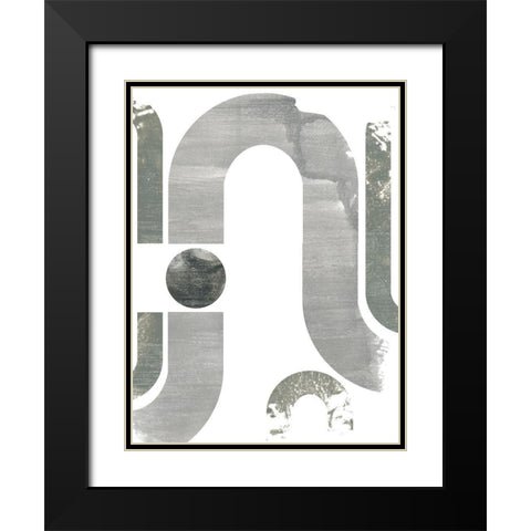 Lunar Maze III Black Modern Wood Framed Art Print with Double Matting by Vess, June Erica