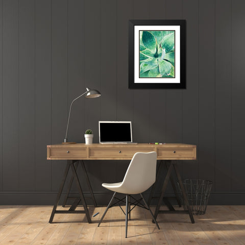 Green Tropical Succulent I Black Modern Wood Framed Art Print with Double Matting by Orlov, Irena