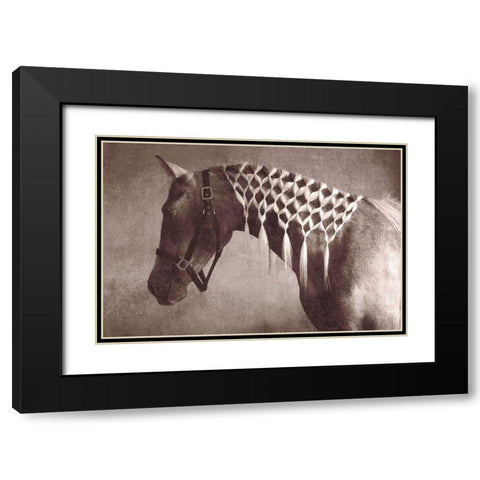 Weave Black Modern Wood Framed Art Print with Double Matting by Friedman, Susan
