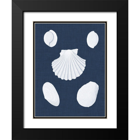 Coquillages Blancs III Black Modern Wood Framed Art Print with Double Matting by Vision Studio