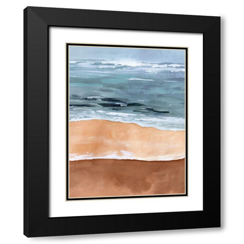 Shore Layers I Black Modern Wood Framed Art Print with Double Matting by Borges, Victoria