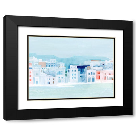 Fishing Town II Black Modern Wood Framed Art Print with Double Matting by Popp, Grace