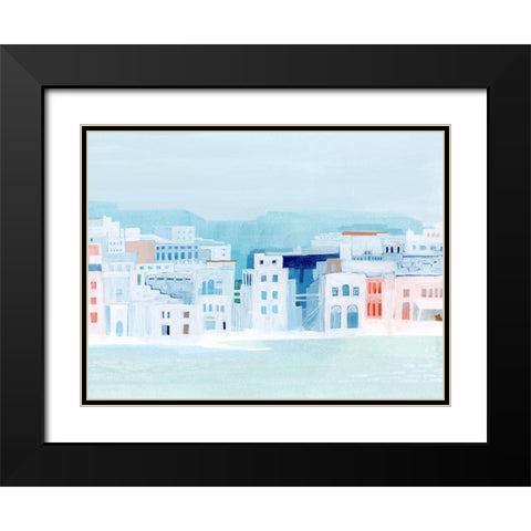 Fishing Town II Black Modern Wood Framed Art Print with Double Matting by Popp, Grace