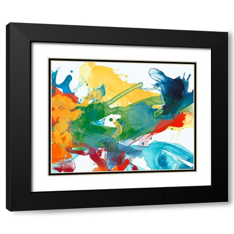 Primary Abstract I Black Modern Wood Framed Art Print with Double Matting by Vess, June Erica