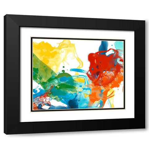 Primary Abstract II Black Modern Wood Framed Art Print with Double Matting by Vess, June Erica