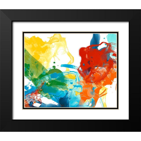 Primary Abstract II Black Modern Wood Framed Art Print with Double Matting by Vess, June Erica