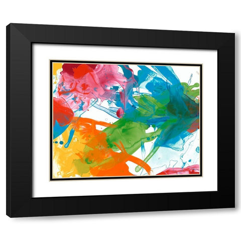 Primary Abstract III Black Modern Wood Framed Art Print with Double Matting by Vess, June Erica