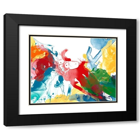 Primary Abstract IV Black Modern Wood Framed Art Print with Double Matting by Vess, June Erica