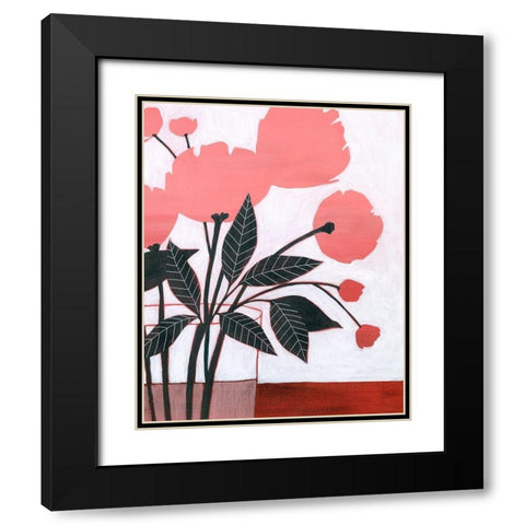 Flower Screen II Black Modern Wood Framed Art Print with Double Matting by Popp, Grace