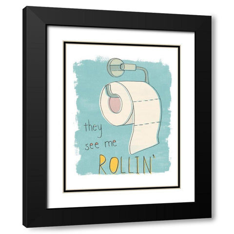 Potty Pun I Black Modern Wood Framed Art Print with Double Matting by Vess, June Erica
