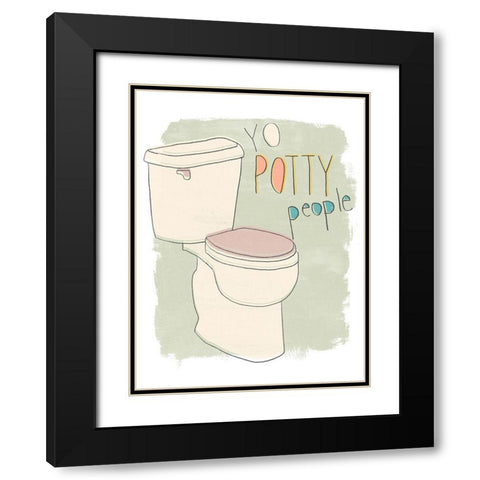 Potty Pun IV Black Modern Wood Framed Art Print with Double Matting by Vess, June Erica