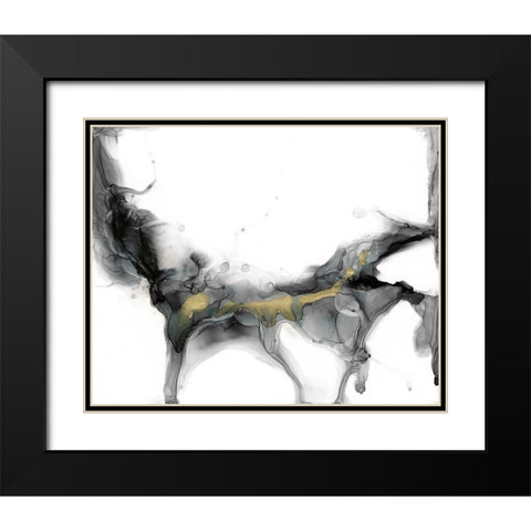 Golden Precipice II Black Modern Wood Framed Art Print with Double Matting by Goldberger, Jennifer