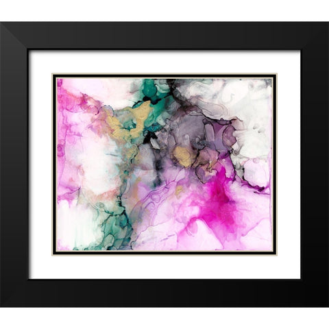 Magenta Expression I Black Modern Wood Framed Art Print with Double Matting by Goldberger, Jennifer