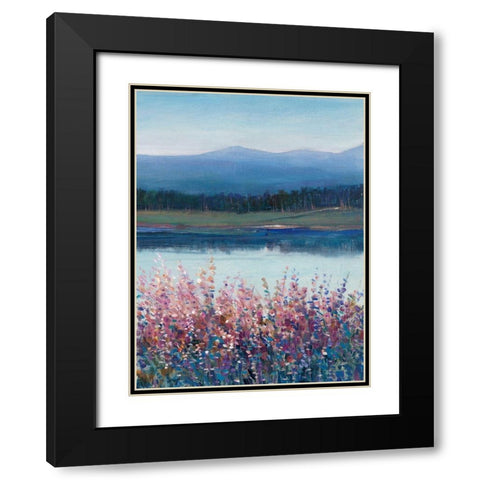 Lakeside Mountain II Black Modern Wood Framed Art Print with Double Matting by OToole, Tim