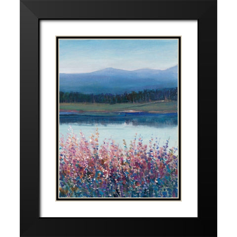 Lakeside Mountain II Black Modern Wood Framed Art Print with Double Matting by OToole, Tim