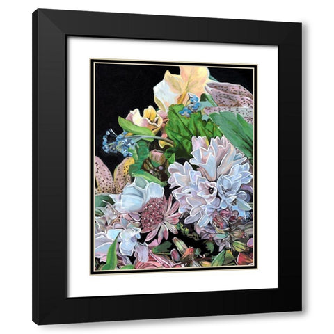 Floral Crop I Black Modern Wood Framed Art Print with Double Matting by Wang, Melissa