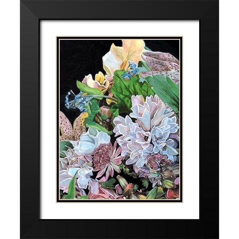 Floral Crop I Black Modern Wood Framed Art Print with Double Matting by Wang, Melissa