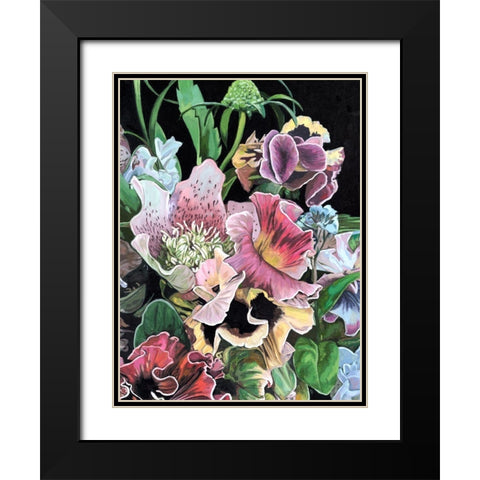 Floral Crop II Black Modern Wood Framed Art Print with Double Matting by Wang, Melissa