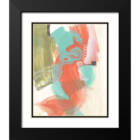 Coral Whimsy II Black Modern Wood Framed Art Print with Double Matting by Goldberger, Jennifer