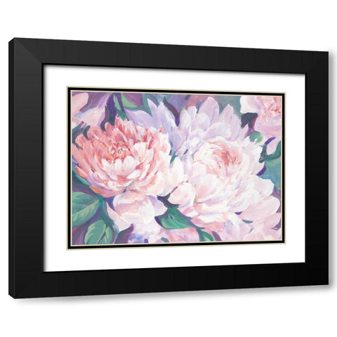 Peonies in Bloom I Black Modern Wood Framed Art Print with Double Matting by OToole, Tim