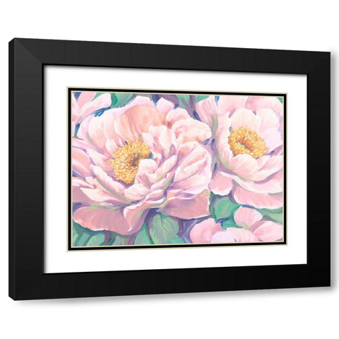 Peonies in Bloom II Black Modern Wood Framed Art Print with Double Matting by OToole, Tim