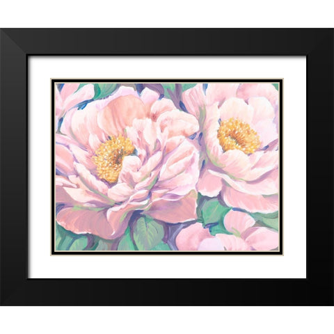 Peonies in Bloom II Black Modern Wood Framed Art Print with Double Matting by OToole, Tim