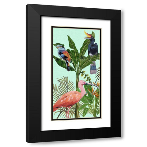 Birds Paradise I Black Modern Wood Framed Art Print with Double Matting by Wang, Melissa