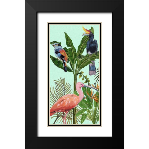 Birds Paradise I Black Modern Wood Framed Art Print with Double Matting by Wang, Melissa