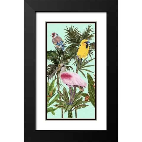 Birds Paradise II Black Modern Wood Framed Art Print with Double Matting by Wang, Melissa