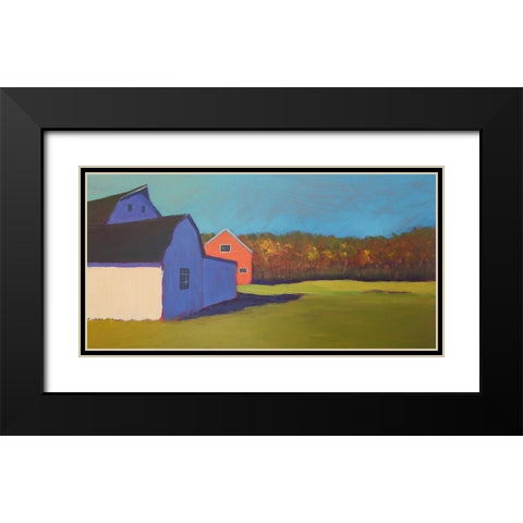 Primary Barns VIII Black Modern Wood Framed Art Print with Double Matting by Young, Carol