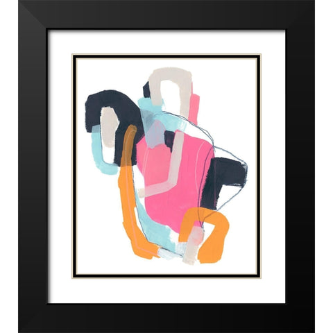 Chain Link Abstract II Black Modern Wood Framed Art Print with Double Matting by Vess, June Erica