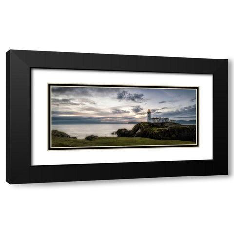 Lighthouse Panorama Black Modern Wood Framed Art Print with Double Matting by Head, Danny
