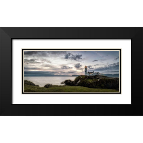 Lighthouse Panorama Black Modern Wood Framed Art Print with Double Matting by Head, Danny