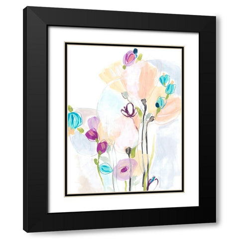 Scattershot Garden I Black Modern Wood Framed Art Print with Double Matting by Vess, June Erica