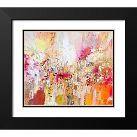 Red, White and Gold I Black Modern Wood Framed Art Print with Double Matting by Gardner, Jennifer