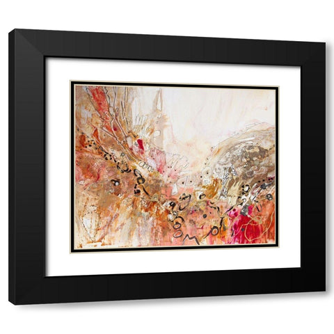 Red, White and Gold II Black Modern Wood Framed Art Print with Double Matting by Gardner, Jennifer