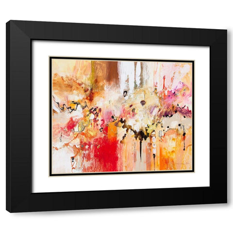 Red, White and Gold III Black Modern Wood Framed Art Print with Double Matting by Gardner, Jennifer