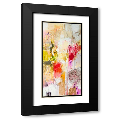 Vertical Reds I Black Modern Wood Framed Art Print with Double Matting by Gardner, Jennifer