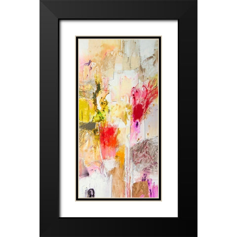 Vertical Reds I Black Modern Wood Framed Art Print with Double Matting by Gardner, Jennifer