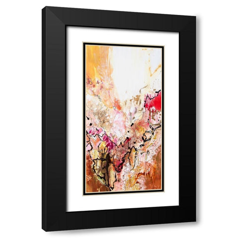 Vertical Reds III Black Modern Wood Framed Art Print with Double Matting by Gardner, Jennifer