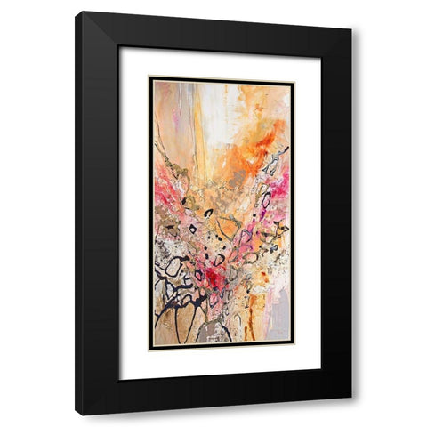 Vertical Reds IV Black Modern Wood Framed Art Print with Double Matting by Gardner, Jennifer