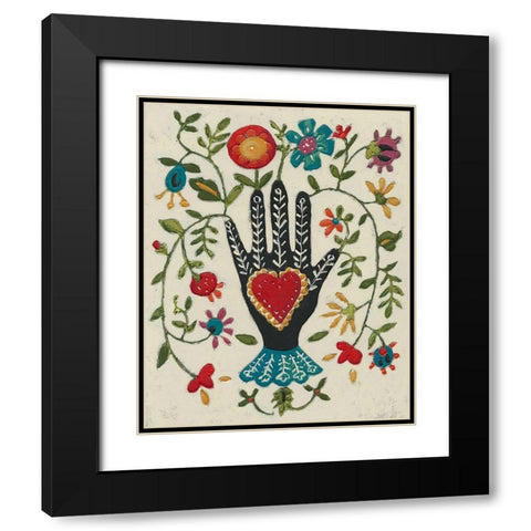 Corazon I Black Modern Wood Framed Art Print with Double Matting by Zarris, Chariklia