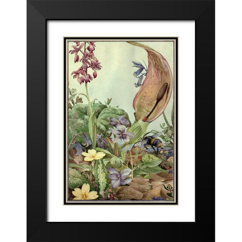 Garden Fantasy II Black Modern Wood Framed Art Print with Double Matting by Unknown