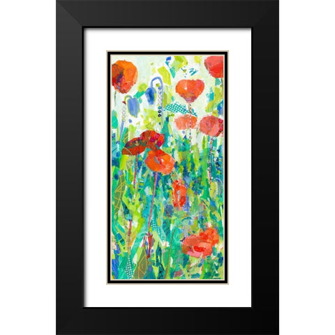 Stately Red Poppies I Black Modern Wood Framed Art Print with Double Matting by Grim, Tara Funk