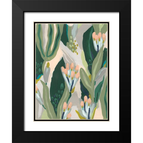 Floral Impulse I Black Modern Wood Framed Art Print with Double Matting by Vess, June Erica