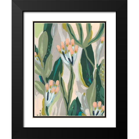 Floral Impulse II Black Modern Wood Framed Art Print with Double Matting by Vess, June Erica