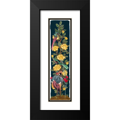Chinese Peonies I Black Modern Wood Framed Art Print with Double Matting by Wang, Melissa