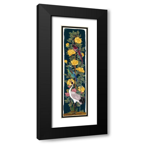 Chinese Peonies III Black Modern Wood Framed Art Print with Double Matting by Wang, Melissa